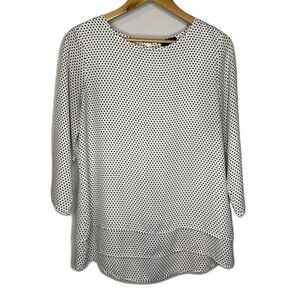 The Limited Polka Dot Tiered Quarter Length Sleeve Women’s Blouse Size Med